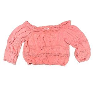 Aeropostale 3/4 Sleeve Dusty Pink Crop Top Size Medium